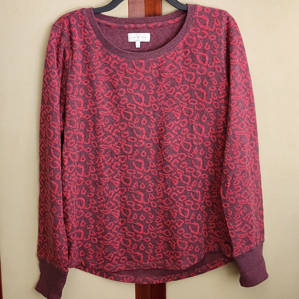 Lucky Brand Knit Crew Neck Pullover Top L